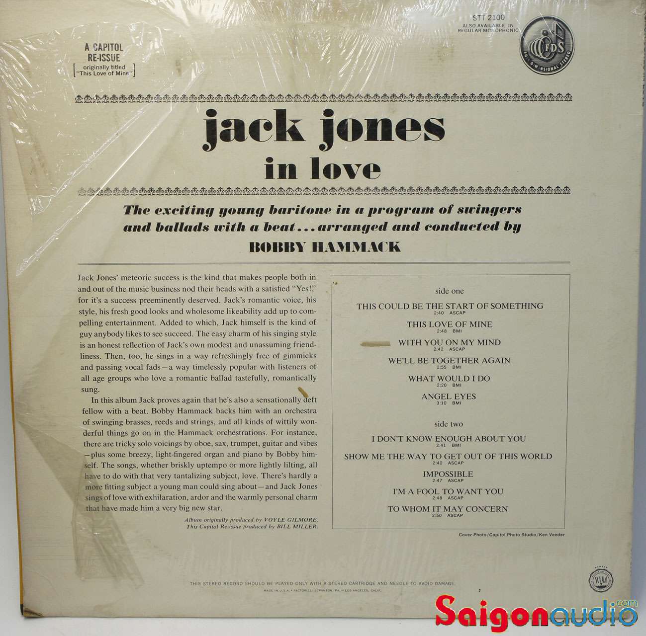 Đĩa than LP Jack Jones - In Love (1964)