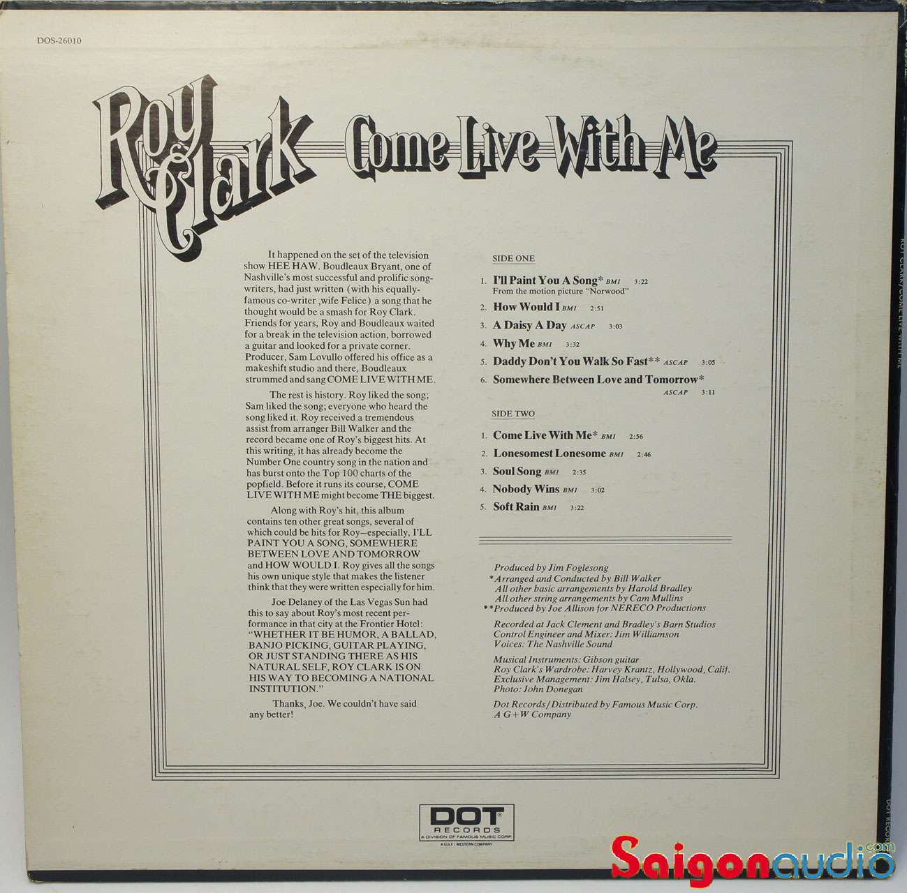 Đĩa than LP Ray Charles - Come Live With Me 