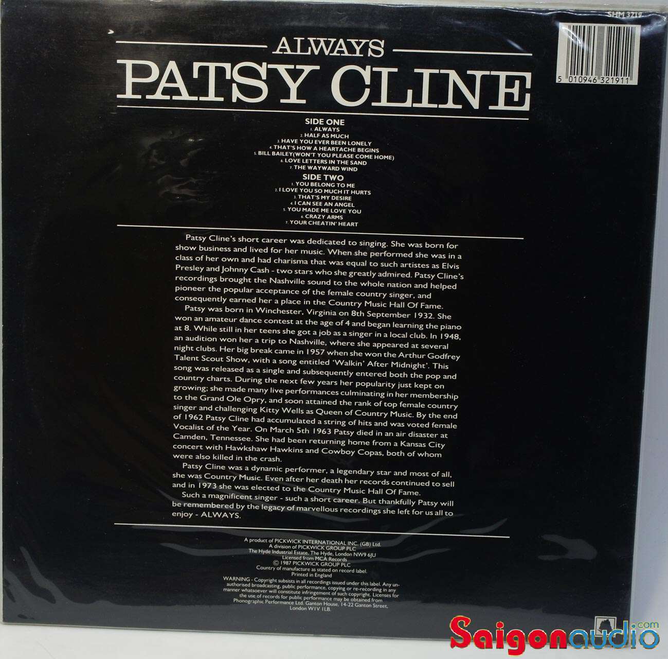 Đĩa than LP Patsy Cline - Always Patsy Cline