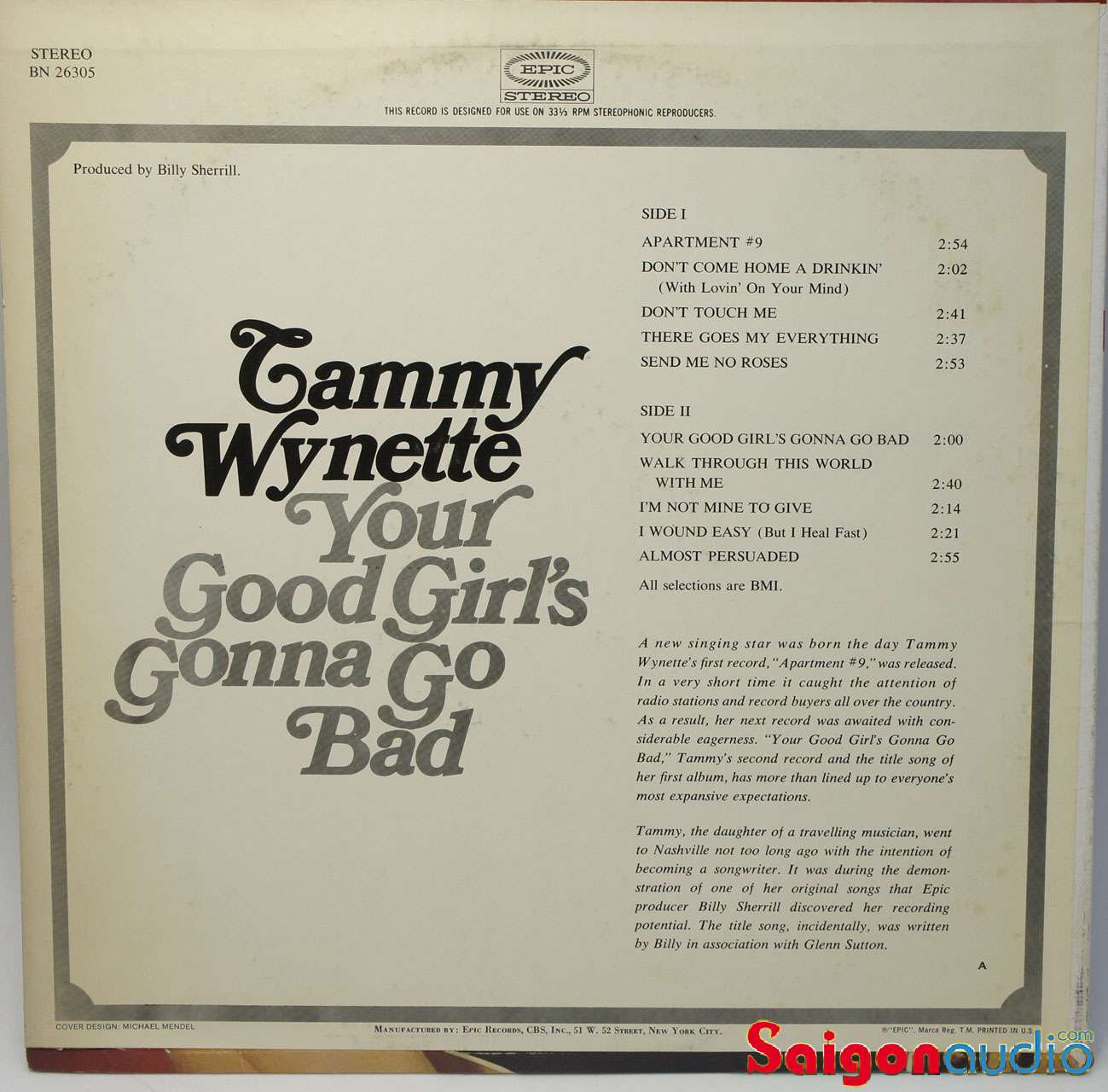 Đĩa than LP Tammy Wynette - Your Good Girl s Gonna Go Bad