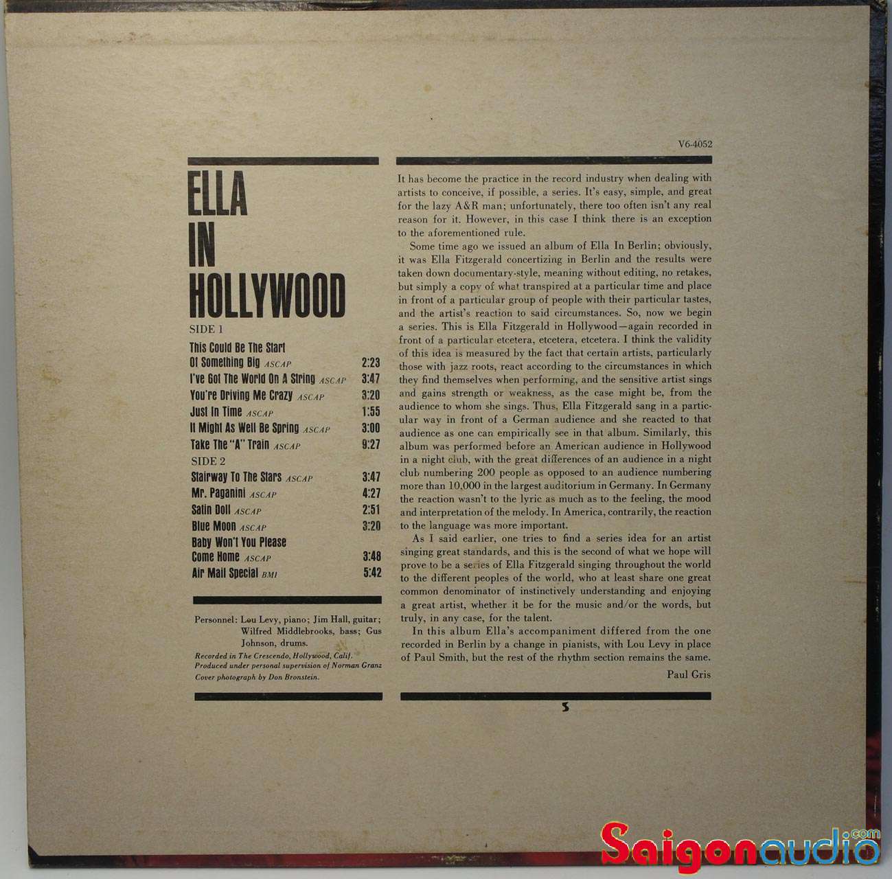 Đĩa than LP Ella Fitzgerald - Ella In Hollywood