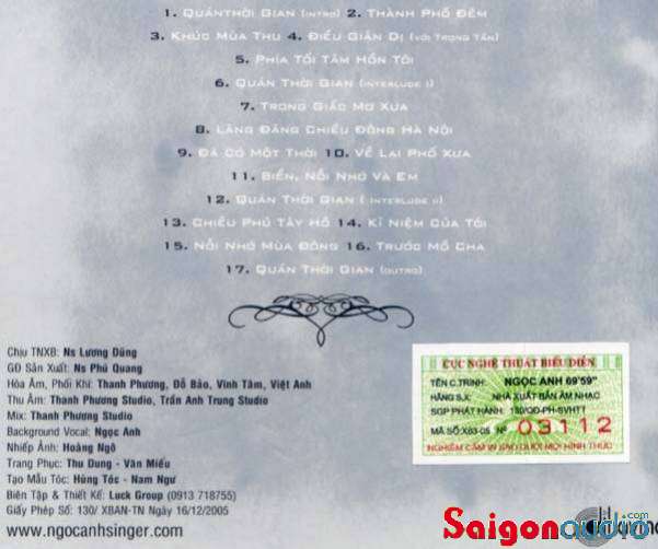 Đĩa CD nhạc gốc Ngọc Anh - Tình Khúc Phú Quang (Free ship khi mua 2 đĩa CD cùng hoặc khác loại)