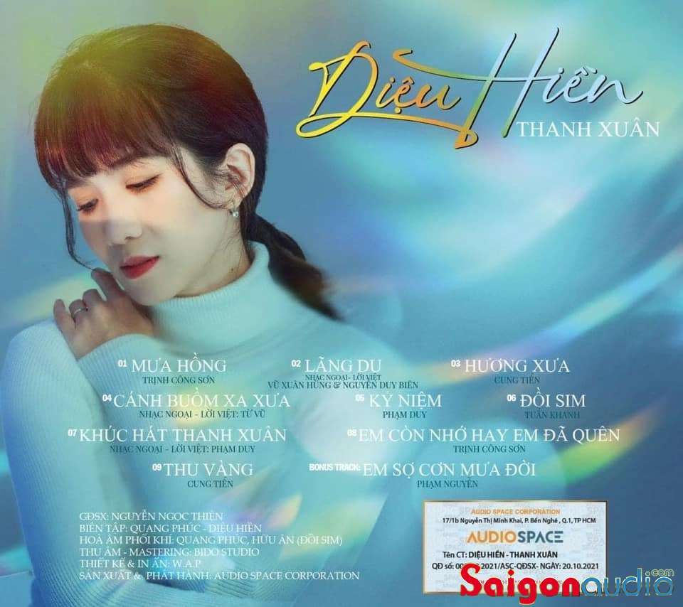 Đĩa CD nhạc gốc Diệu Hiền - Thanh Xuân (Free ship khi mua 2 đĩa CD cùng hoặc khác loại)