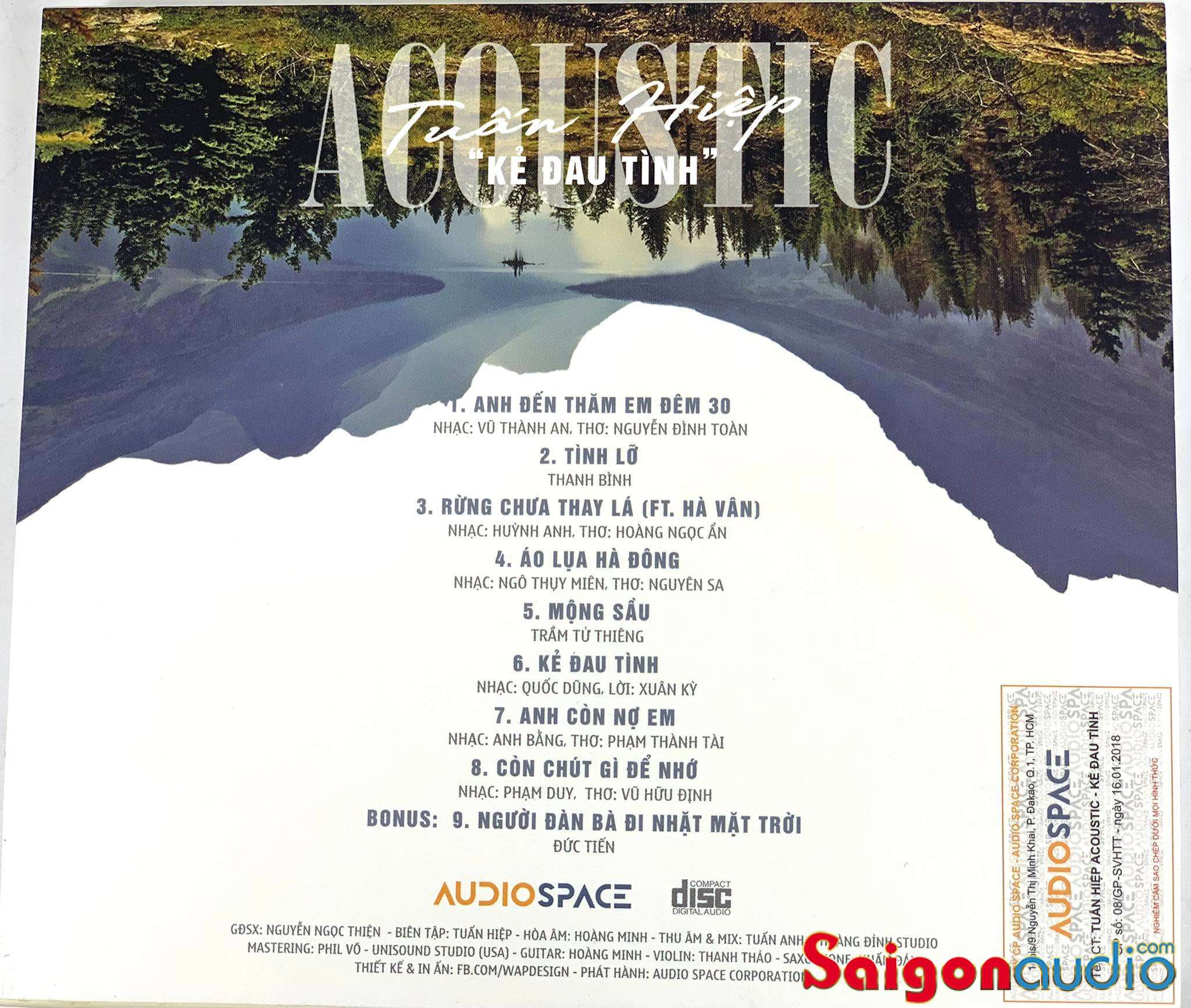 Đĩa CD gốc Tuấn Hiệp Acoustic - Kẻ Đau Tình (Free ship khi mua 2 đĩa CD cùng hoặc khác loại)