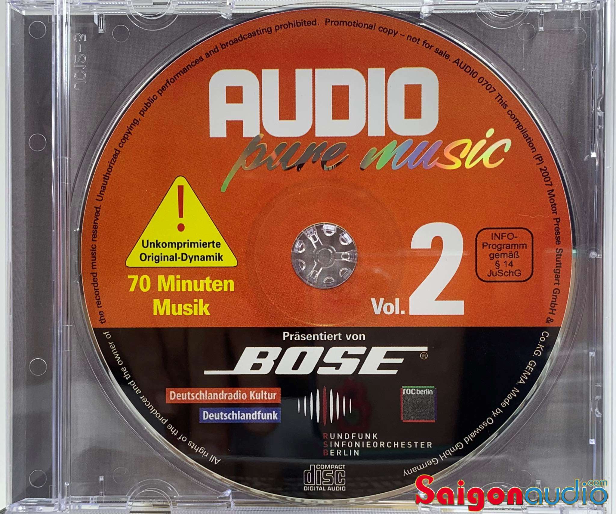 Đĩa CD gốc nhạc cổ điển/ test dàn Audio Pure Music Vol.2 - Classical (Free ship khi mua 2 đĩa CD cùng hoặc khác loại)