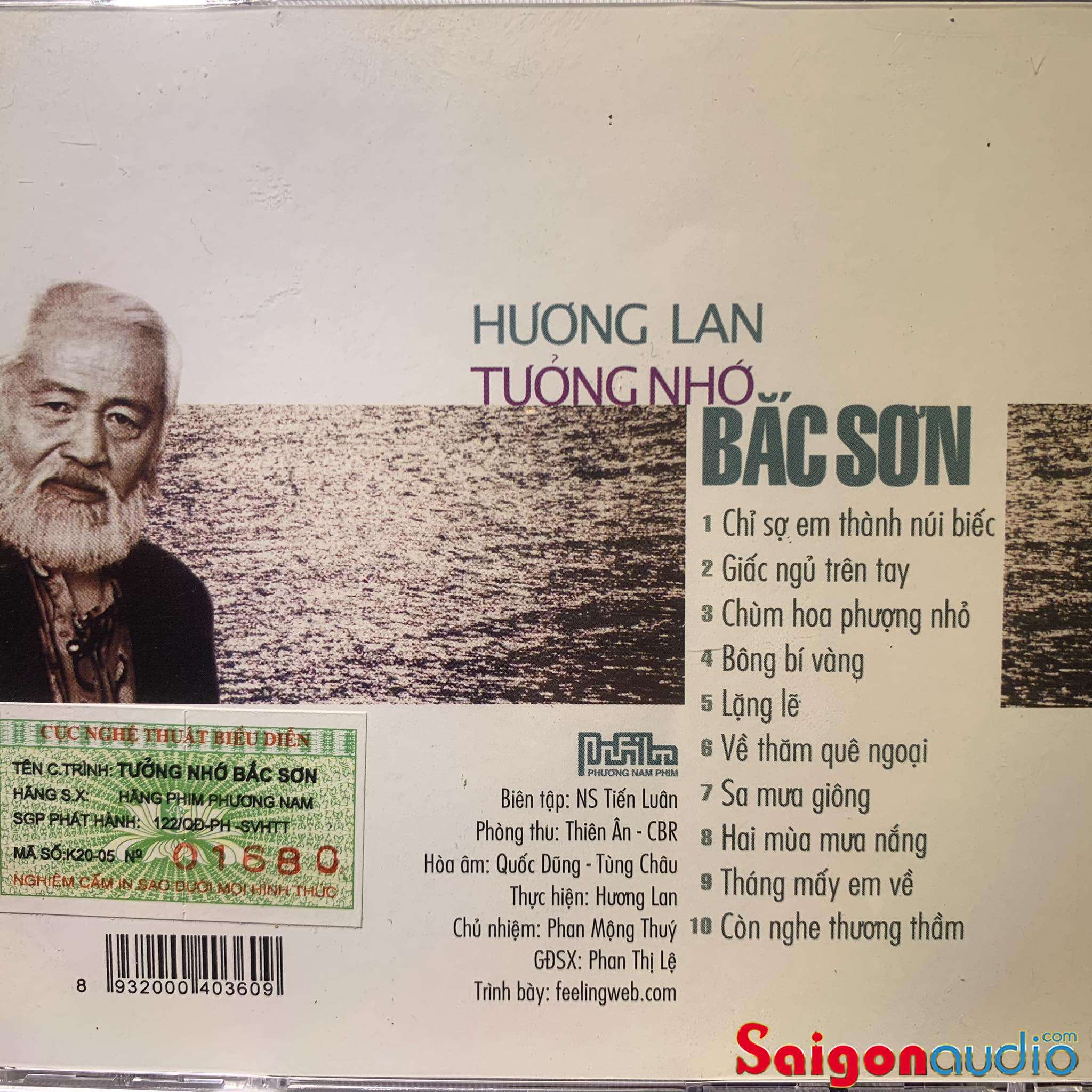 Đĩa CD gốc Hương Lan - Tưởng Nhớ Nhạc sỹ Bắc (Free ship khi mua 2 đĩa CD cùng hoặc khác loại)