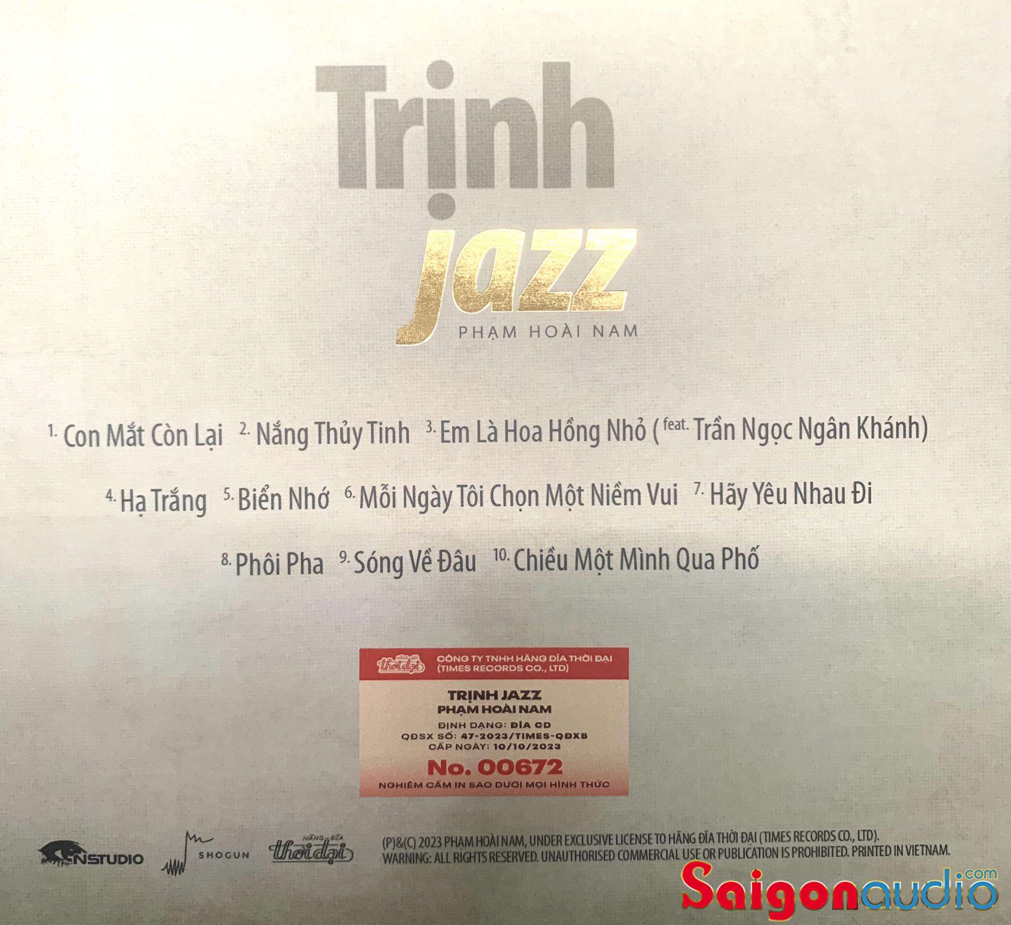 Đĩa CD nhạc gốc Phạm Hoài Nam - Trịnh Jazz (Free ship khi mua 2 đĩa CD cùng hoặc khác loại)