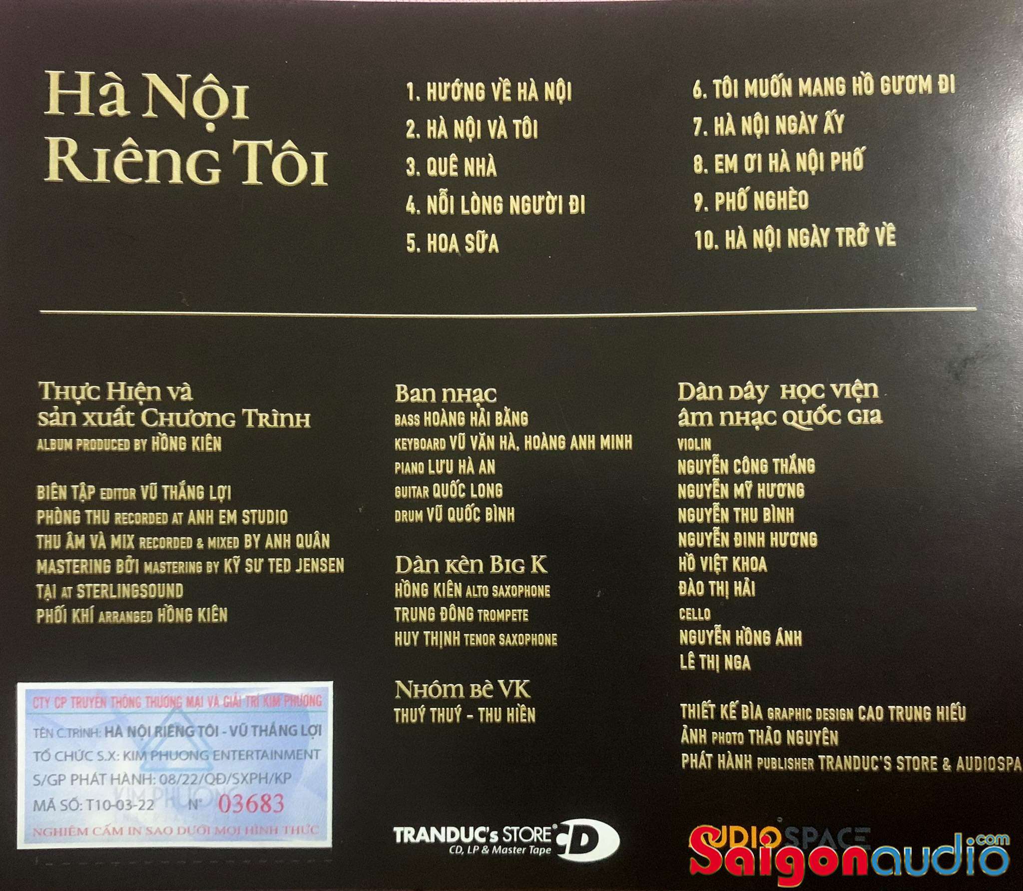 Đĩa CD nhạc gốc Vũ Thắng Lợi - Hà Nội Riêng Tôi (Free ship nhanh khi mua 2 đĩa CD cùng hoặc khác loại)