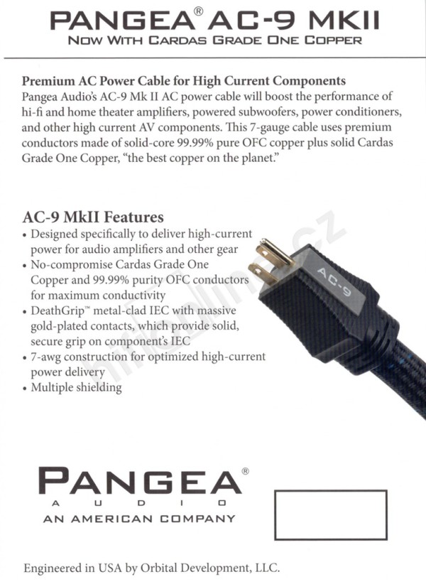 Dây nguồn Pangea Audio AC-9 MKII / AC-9 SE (1m)